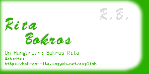 rita bokros business card